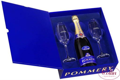 [3060065015] Champagne Pommery Brut  75cl  in etui + 2 glazen