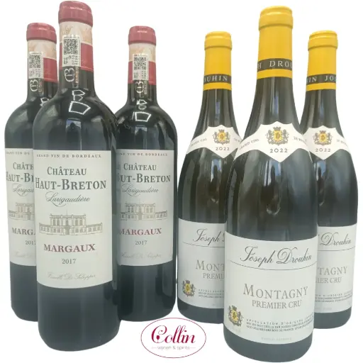 Geschenkpakket wijn 3fl rood + 3fl wit